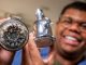 Homeowner cleaning mineral deposits from push-pull valve components using brush and vinegar solution
