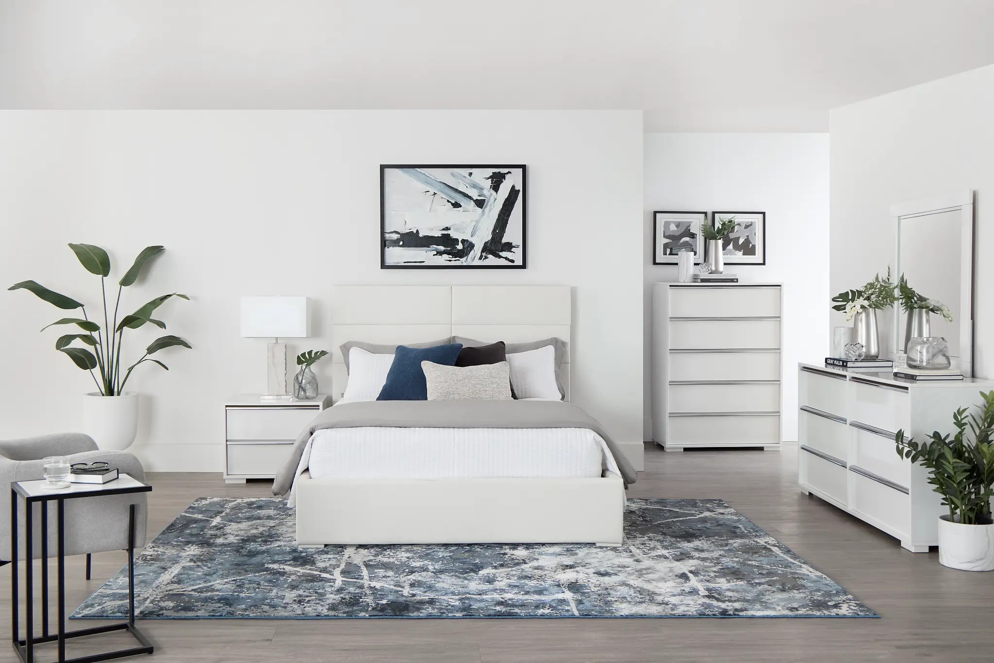 Affordable minimalist queen bed frame with storage drawers