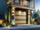 Modern UK garage door equipped with smart technology and eco-friendly features, symbolizing the shift from smart to sustainable home solutions