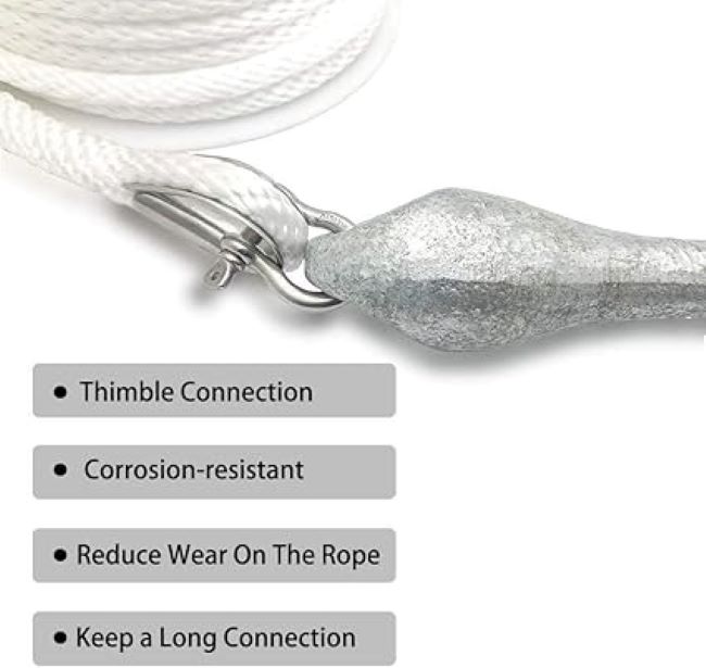 Coiled Young Marine double braided rope ready for anchoring and marine use