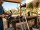 Traditional garden hoe restoration process in a Tucson Arizona backyard workshop